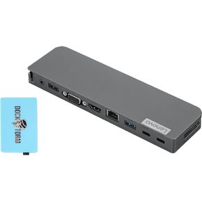 Lenovo USB-C Mini Dock, 8-in-1 Compact Design, 4K Display, HDMI, USB 3.1, USB-A, USB-C, 3.5mm Audio Combo Jack, 65W Charging, Iron Gray Color (Bundled with Dockztorm Dock) - 40AU0065US
