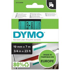 ملصقات ذاتية اللصق قياسية لطابعات LabelManager من Dymo 45803 D1، 19 مم × 7 م - أسود على أبيض
