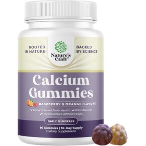 High Absorption Calcium Gummies for Women with Vitamin D3 - Tasty Tricalcium Phosphate 750mg Calcium Gummies for Adults - Chewable Calcium and Vitamin D Supplement for Bone Health and Immune Support