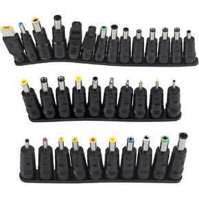 34Pcs Universal 5.5mm x 2.1mm DC AC Connector Power Adapter Tips Connector Power Socket Kits Compatible with Lenovo Thinkpad Laptop Charger Power Supply Convert Plug Set