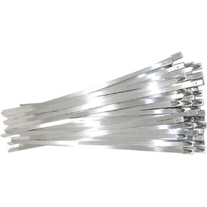 Stainless Steel Cable Zip Ties Self-Locking Heavy Duty Metal Zip Ties (100, 16 Inch)