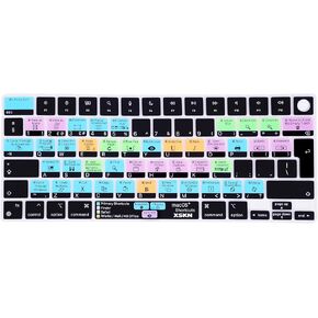 XSKN macOS Shortcuts EU Version Silicone Keyboard Cover for 2022 2023 2024 MacBook Air 13.6 15.3 inch M2 M3 Chip with Touch ID A2941 A3114 A2681 A3113