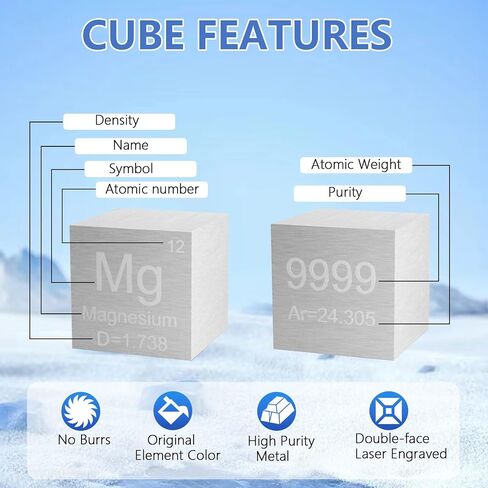 Titanium Cube 10MM Metal Density Cubes Pure Metal High Density Element Cube for Element Collections Lab Experiment Material Heavy Small Objects Experience(Ti 0.39 Inch) in Kuwait