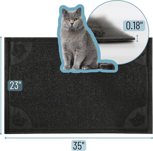 Mr. Pen- Large 23.5"X 35.2", Gray, Cat Litter Mat Litter Trapping Mat, Litter Mat for Litter Box, Cat Rug, Large Litter Mat in Saudi Arabia