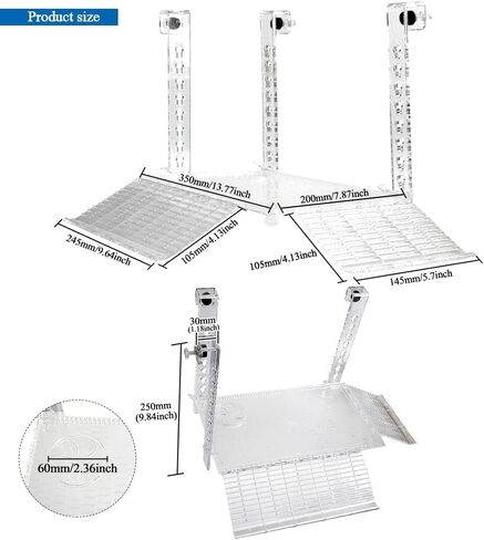 PENCK Hanging Turtle Basking Platform Acrylic Aquatic Reptile Ramp Dock Fence Type Tortoise Climbing Ladder Turtle Tank Accessories for Aquatic Reptile Feeding Resting (Large) in Saudi Arabia