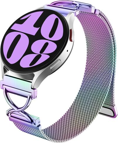 JKD Metal Bands Compatible with Galaxy Watch 7 6 5 4 Band 40mm 44mm, 20mm Watch Band X-Shape Stainless Steel Magnetic Mesh Loop Strap for Samsung Watch 4 6 Classic/Active 2/Watch 5 Pro Bands Women Men in Saudi Arabia