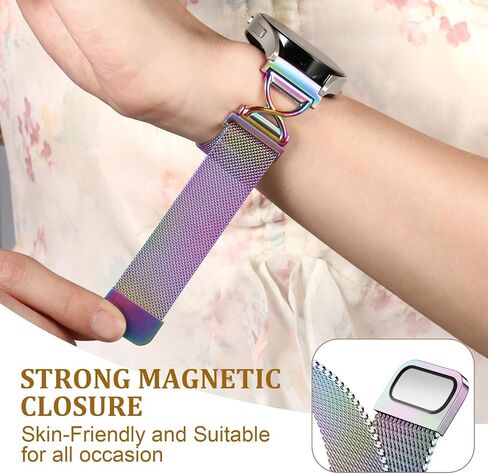 JKD Metal Bands Compatible with Galaxy Watch 7 6 5 4 Band 40mm 44mm, 20mm Watch Band X-Shape Stainless Steel Magnetic Mesh Loop Strap for Samsung Watch 4 6 Classic/Active 2/Watch 5 Pro Bands Women Men in Saudi Arabia