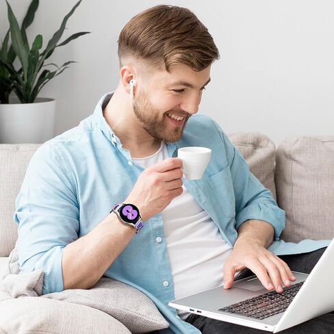 JKD Metal Bands Compatible with Galaxy Watch 7 6 5 4 Band 40mm 44mm, 20mm Watch Band X-Shape Stainless Steel Magnetic Mesh Loop Strap for Samsung Watch 4 6 Classic/Active 2/Watch 5 Pro Bands Women Men in Saudi Arabia