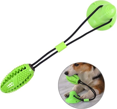 Dog Chew Toy with Suction Cup for Aggressive Chewers,Puppy Training Treats Food Dispensing Toothbrush Pet Teeth Cleaning Rope Toys for Dogs in Saudi Arabia