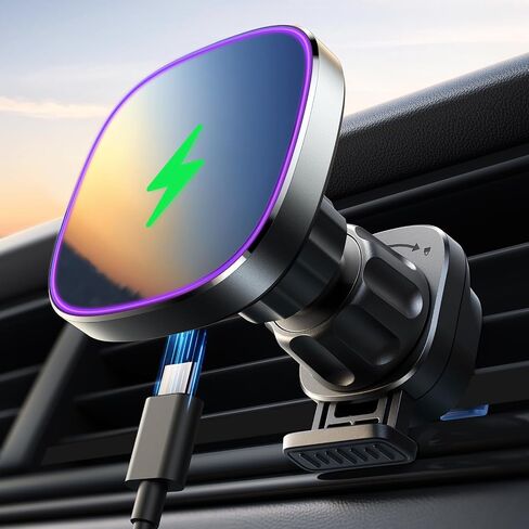 JOYROOM for MagSafe Car Mount Charger, [2024 Upgraded Strongest Magnet] 15W Fast MagSafe Car Charger, Hands Free Air Vent Magnetic Phone Holder for iPhone 15 / iPhone 14 13 12 Pro Max Plus（Purple1） in Saudi Arabia
