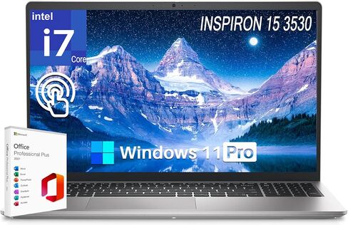 Dell Inspiron 15 3530 Business Touchscreen Laptop Windows 11 Pro، Intel i7-1355U حتى 5.00 جيجا هرتز، 64 جيجا بايت رام، 1 تيرابايت SSD، 15.6 بوصة FHD، Wi-Fi 6، كاميرا ويب 1080P، لوحة مفاتيح بإضاءة خلفية، ترخيص MS Office مدى الحياة in Kuwait