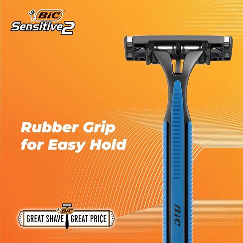 BIC Sensitive 2 Men's Disposable Razor, Two Blade Men's Razor, For a Soothing and Comfortable Shave, Blue Razors, 20 Count in Saudi Arabia
