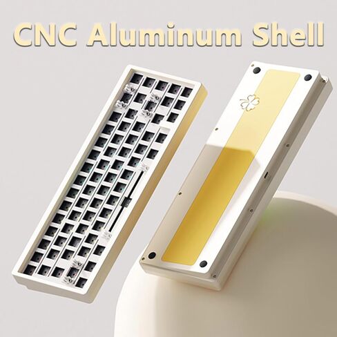 مجموعة لوحة المفاتيح الميكانيكية اللاسلكية Weikav LK65، لوحة مفاتيح ألومنيوم سوداء بنسبة 60 بالمائة، بلوتوث 5.0/2.4 جيجا هرتز/USB-C سلكية قابلة للتبديل الساخن، مجموعة لوحة مفاتيح بإضاءة خلفية RGB مخصصة DIY لأجهزة كمبيوتر Mac (أسود) in Kuwait