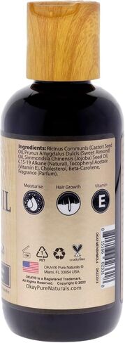 OKAY | Men's Castor Oil Beard and Hair Growth Oil Lightweight | For All Hair Types & Textures | Stimulates Hair Growth | Readily Absorbed | Free of Silicone & Paraben | 4 oz , brown in Saudi Arabia