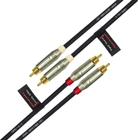 زوج كابل RCA بطول 5 أقدام - Gotham GAC-4/1 (أسود) كابل توصيل صوت رباعي النجوم مع Amphenol ACPR Die-Cast، موصلات RCA مطلية بالذهب - اتجاهي in Saudi Arabia