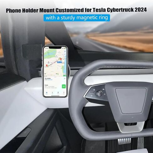 Phone Mount for Tesla Cybertruck Accessories Phone Mount Compatible with Tesla Cybertruck 2024 15W Wireless Car Charger Mount with Micro USB Port USB Type-C Port Lightning Connector, Clamp in Saudi Arabia