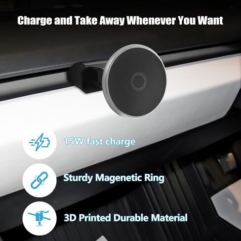 Phone Mount for Tesla Cybertruck Accessories Phone Mount Compatible with Tesla Cybertruck 2024 15W Wireless Car Charger Mount with Micro USB Port USB Type-C Port Lightning Connector, Clamp in Saudi Arabia