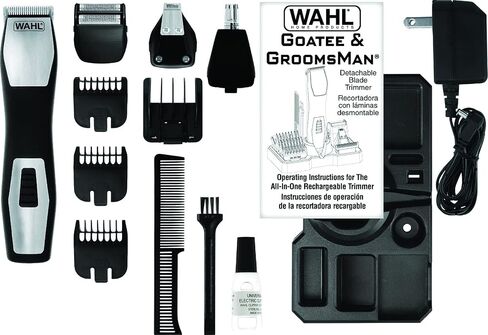 Wahl Lifeproof Rechargeable Trimmer No.09953-1601 for Beards/Mustache/Goatee with Self Sharpening Blades, 1.05 Pound in Kuwait