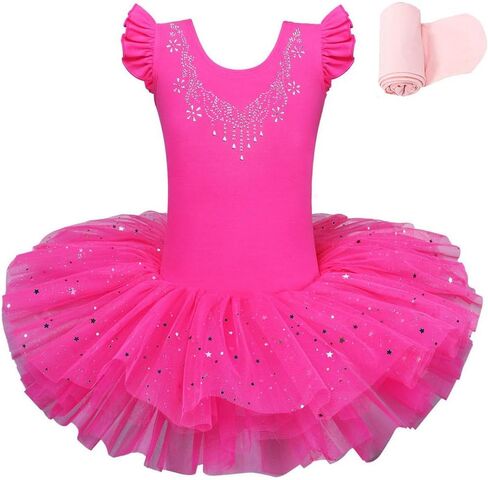BAOHULU Ballet Leotards for Girls Toddler Dance OutfitTutu Skirt with Tights Set SOB204_Pink_XL in Saudi Arabia