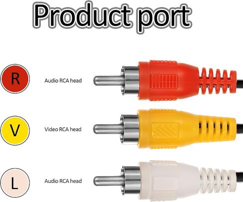 Mozeat Lens RCA كابل فيديو، كابل مركب RCA، كابلات 3rca، كابل كاميرا فيديو Av مطلي بالذهب، كابل صوت فيديو 3.28 قدم RCA 3 ذكر إلى 3 ذكر، كابل صوت فيديو للتلفزيون، كاميرا الفيديو، VCR، DVD، الكمبيوتر اللوحي in Saudi Arabia