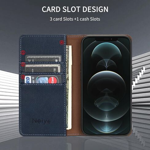 متوافق مع حافظة محفظة iPhone 12 Pro Max مع فتحات بطاقة RFID وإغلاق واقٍ من جلد البولي يوريثان وغطاء هاتف لهاتف iPhone 12 Pro Max (6.7 بوصة - بني) in Kuwait