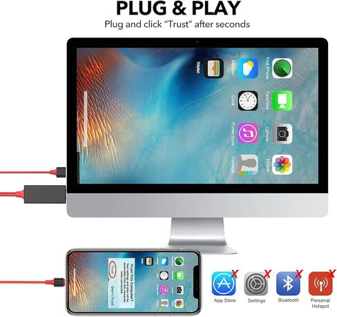 [معتمد من Apple MFi] كابل Apple Lightning إلى HDMI لأجهزة iPhone إلى TV، كابل HDTV 1080P Lightning إلى Digital AV متوافق مع iPhone 14 13 12 11 XS XR X 8 iPad إلى شاشة عرض HDTV، أحمر in Kuwait