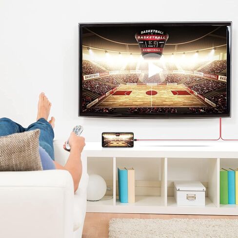 [معتمد من Apple MFi] كابل Apple Lightning إلى HDMI لأجهزة iPhone إلى TV، كابل HDTV 1080P Lightning إلى Digital AV متوافق مع iPhone 14 13 12 11 XS XR X 8 iPad إلى شاشة عرض HDTV، أحمر in Kuwait