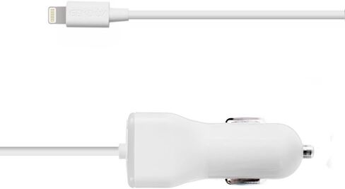 Car Charger, [Apple MFI Certified] by GemDox for Fast Car Charging Compatible with iPhone 15, 14,13, 12, 11, Xs max/XR/x/8/7/6s, iPad, Note, Galaxy with Extra USB Port (White) in Saudi Arabia