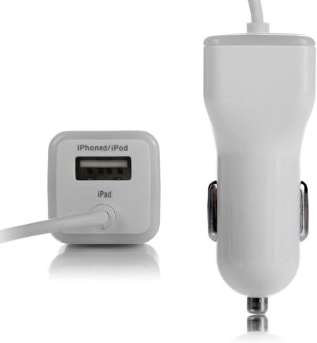 Car Charger, [Apple MFI Certified] by GemDox for Fast Car Charging Compatible with iPhone 15, 14,13, 12, 11, Xs max/XR/x/8/7/6s, iPad, Note, Galaxy with Extra USB Port (White) in Saudi Arabia