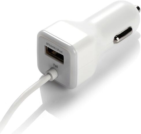 Car Charger, [Apple MFI Certified] by GemDox for Fast Car Charging Compatible with iPhone 15, 14,13, 12, 11, Xs max/XR/x/8/7/6s, iPad, Note, Galaxy with Extra USB Port (White) in Saudi Arabia