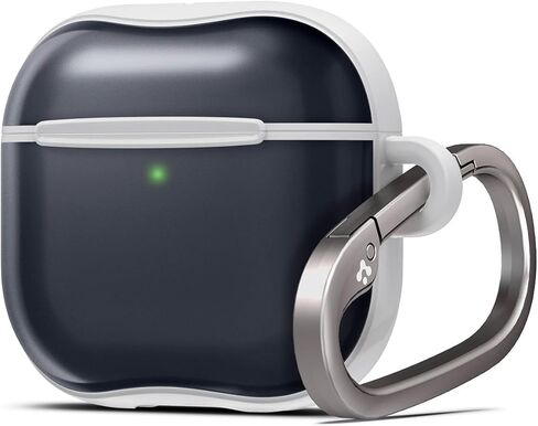 حافظة AirPods 4 بتصميم Ultra Hybrid من Spigen وAirPods 4 مع حافظة إلغاء الضوضاء النشطة (2024) حافظة شفافة مضادة للاصفرار مع سلسلة مفاتيح - أبيض غامق in Saudi Arabia
