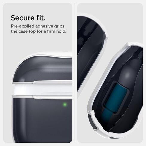 حافظة AirPods 4 بتصميم Ultra Hybrid من Spigen وAirPods 4 مع حافظة إلغاء الضوضاء النشطة (2024) حافظة شفافة مضادة للاصفرار مع سلسلة مفاتيح - أبيض غامق in Saudi Arabia
