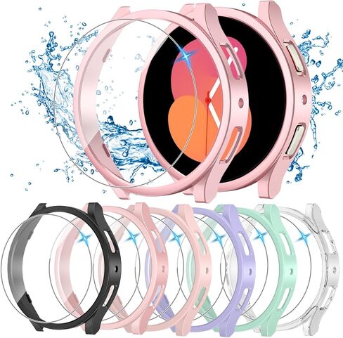 [6+6 عبوات لهاتف Samsung Galaxy Watch 7 حافظة حماية للشاشة 40 مم، زجاج مقسى مضاد للضباب ومجموعة غطاء ممتص للصدمات من البولي كربونات الصلب لملحقات Galaxy Watch7 40 مم، مقاومة للماء in Kuwait