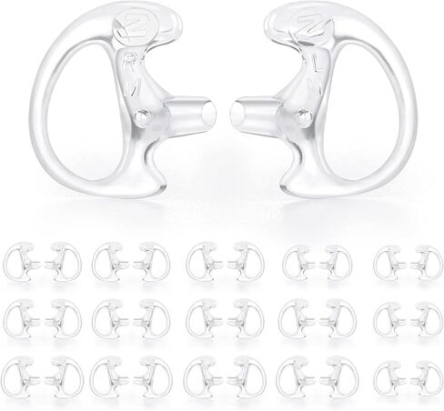Zeadio Pro-Grade Two-Way Radio Earpiece Kit - 8-Pair Clear Coil Tube Earbuds with Noise-Reducing Earplug, Compatible with Motorola/Kenwood (16pcs) for Construction/Security/Law Enforcement in Kuwait