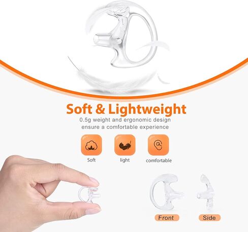 Zeadio Pro-Grade Two-Way Radio Earpiece Kit - 8-Pair Clear Coil Tube Earbuds with Noise-Reducing Earplug, Compatible with Motorola/Kenwood (16pcs) for Construction/Security/Law Enforcement in Kuwait