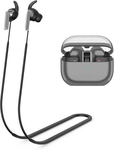 Soft Silicone Strap for Galaxy Buds 3 Pro, Special Anti-Skid Design Sports Anti Lost Headphones Lanyard Accessories ONLY Compatible with Samsung Galaxy Buds 3 Pro Earbuds Neck Rope Cord(Black) in Kuwait