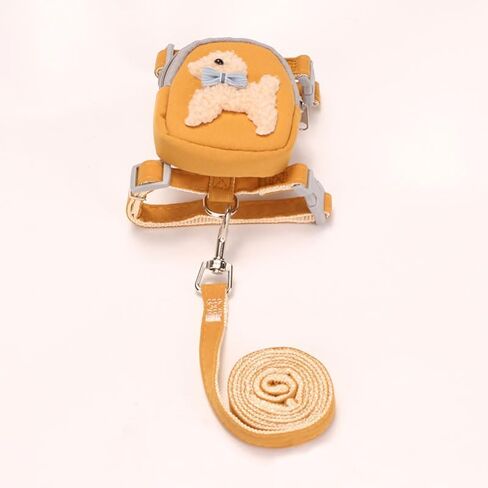 Pet Backpack Harness with Leash Puppy Pattern Bag with Training Lead Leash for Doggie Outdoor Travel Hiking Walking Breathable Pet Vest Harness Adjustable Pet Vest for Small Medium Large Dog（White,L） in Saudi Arabia