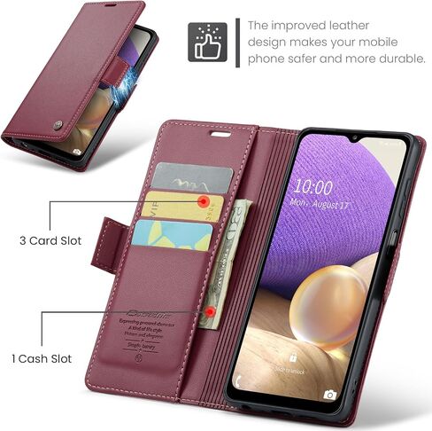 Samsung Galaxy A32 5G/M32 5G Wallet Case with [RFID Blocking] Card Holder Magnetic Kickstand,Leather Flip Protective Case Wallet for Samsung Galaxy A32 5G/M32 5G 6.5 Inch -Blue in Kuwait
