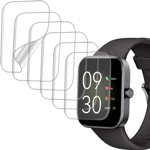 واقي شاشة متوافق مع ساعة ASWEE P4 الذكية مقاس 1.85 بوصة، مادة TPU الناعمة، 6 عبوات، تغطية كاملة، شفاء ذاتي للفقاعات in Kuwait