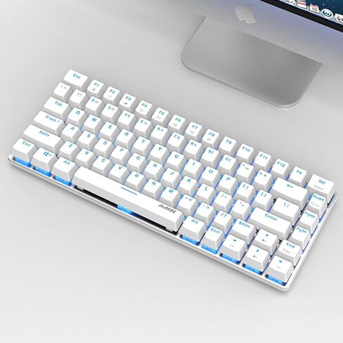 لوحة مفاتيح ميكانيكية سلكية مدمجة Lomiluskr AK33، 82 مفتاحًا مضادًا للظلال، صغيرة ومحمولة، بإضاءة خلفية بلون واحد (وردي، مفتاح أزرق) in Kuwait