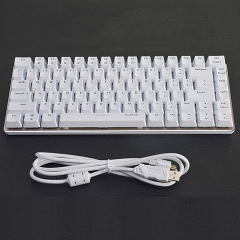 لوحة مفاتيح ميكانيكية سلكية مدمجة Lomiluskr AK33، 82 مفتاحًا مضادًا للظلال، صغيرة ومحمولة، بإضاءة خلفية بلون واحد (وردي، مفتاح أزرق) in Kuwait