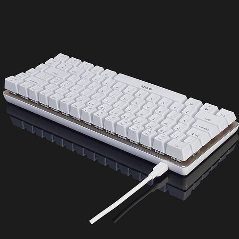 لوحة مفاتيح ميكانيكية سلكية مدمجة Lomiluskr AK33، 82 مفتاحًا مضادًا للظلال، صغيرة ومحمولة، بإضاءة خلفية بلون واحد (وردي، مفتاح أزرق) in Kuwait