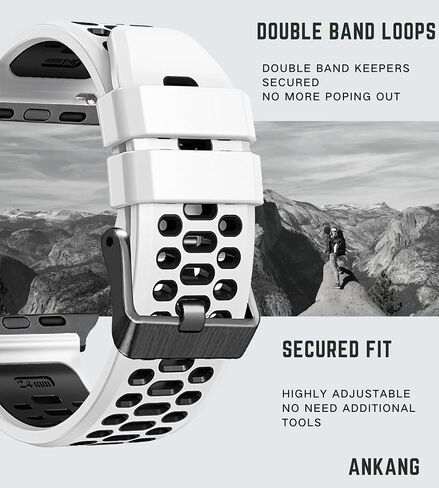 Sport Band for Apple Watch Ultra 2 49mm 45mm 44mm 42mm Breathable Rubber Strap for iWatch SE 1 2 Series 4 5 6 7 8 9 for men women in Saudi Arabia