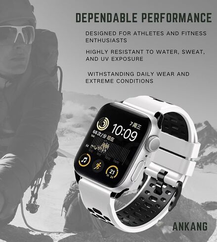 Sport Band for Apple Watch Ultra 2 49mm 45mm 44mm 42mm Breathable Rubber Strap for iWatch SE 1 2 Series 4 5 6 7 8 9 for men women in Saudi Arabia