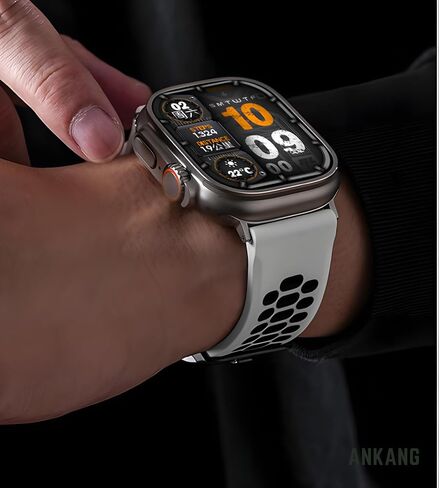 Sport Band for Apple Watch Ultra 2 49mm 45mm 44mm 42mm Breathable Rubber Strap for iWatch SE 1 2 Series 4 5 6 7 8 9 for men women in Saudi Arabia
