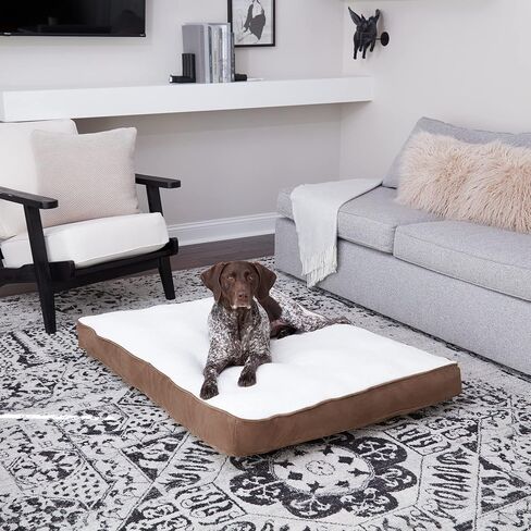 Happy Hounds Daisy Deluxe Supportive Sherpa Dog Bed, Large (48 x 36 in.), Mocha in Saudi Arabia