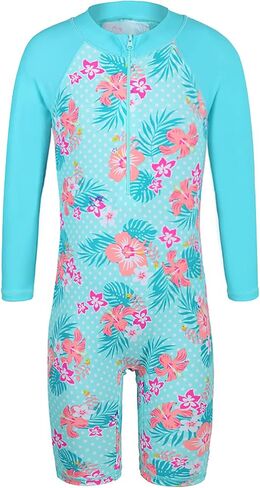 TFJH E 1PCS Long Sleeve Girls Bathing Suits Rashguard Swimsuits UV 50+ Beachwear 469 Daisy Navy Long 152/158 in Saudi Arabia