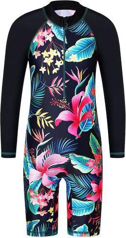 TFJH E 1PCS Long Sleeve Girls Bathing Suits Rashguard Swimsuits UV 50+ Beachwear 469 Daisy Navy Long 152/158 in Saudi Arabia