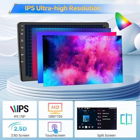 8 Core/4G+64G Double Din Android 13 Car Stereo with Wireless Carplay, 9" Touch Screen Car Radio with Bluetooth Siri Voice Control WiFi FM/RDS/RDS GPS Navi Mirror Link SWC USB Backup Camera in Saudi Arabia
