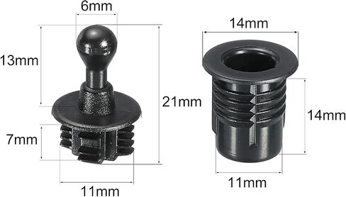 MECCANIXITY Speaker Grill Guides Plastic Black Ball Socket Type Dia 11mm for Speaker Parts Accessories Pack of 8 in Saudi Arabia